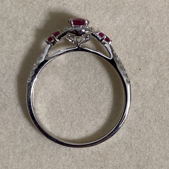14K White Gold Ruby Ring - Picture 7 of 12